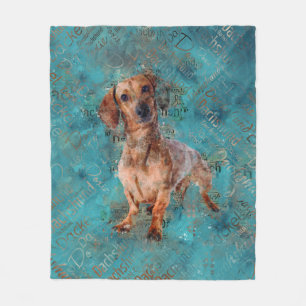Manta Polar Perro Dachshund Arte mixto de medios