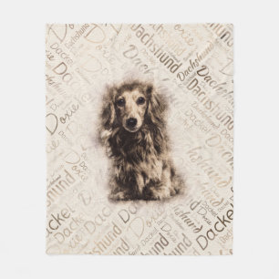 Manta Polar Perro Dachshund de pelo largo