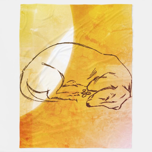 Manta Polar Perro, Dachshund Dleeping Dog Fleece Blanket (Anverso)