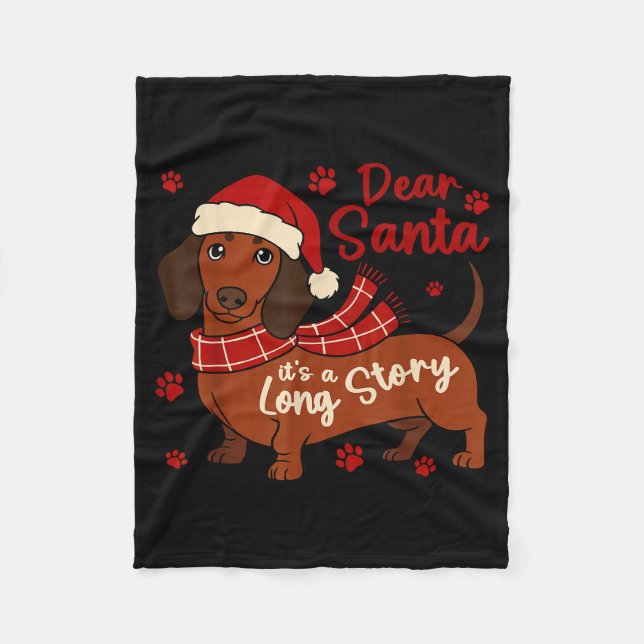 Manta Polar Perro Dachshund Querido Santa Es Una Historia Larg (Anverso)