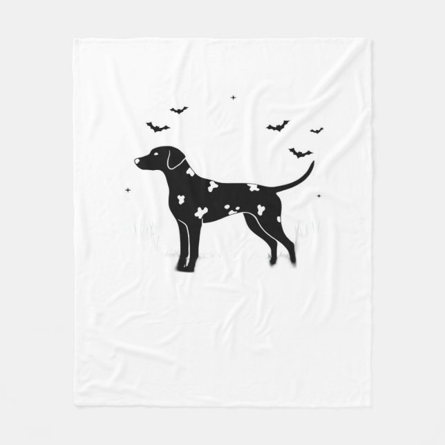 Manta Polar Perro dálmata - Halloween Moon Silhouette Classic (Anverso)