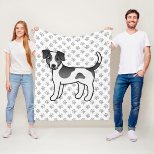 Manta Polar Perro Danés-Sueco De Granja Negro Y Blanco Lindo P