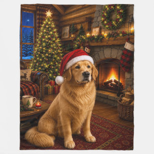 Manta Polar Perro de Agua Retriever Navideño 