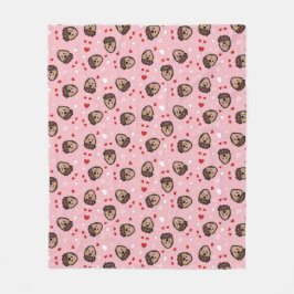 Manta Polar Perro de amor lindo rojo rosado