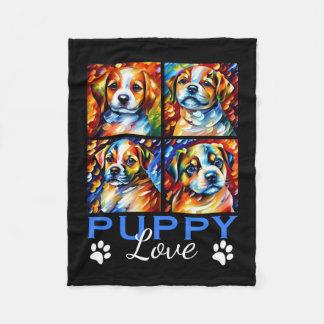 Manta Polar Perro de cachorros estilizados