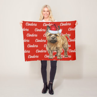 Manta Polar Perro de Cairn Terrier con Navidades con marca de 