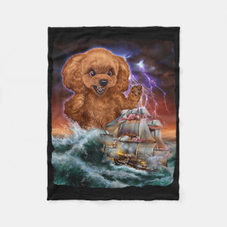 Manta Polar Perro de carnicero mientras Kraken ataca un barco 