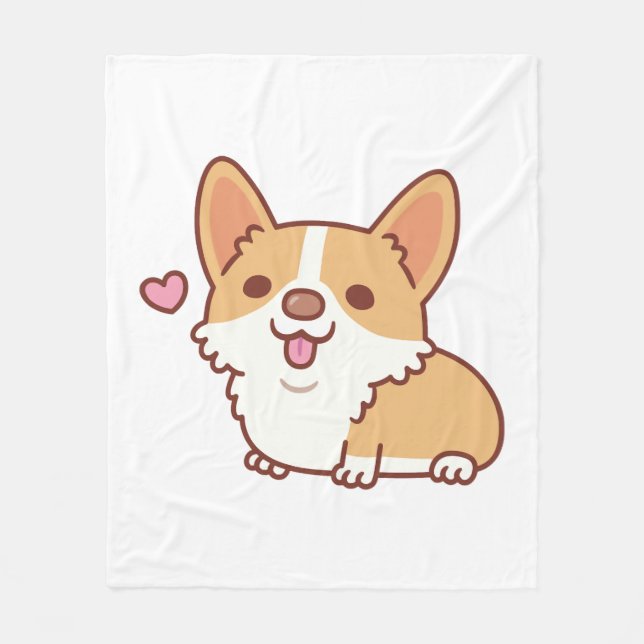 Manta Polar Perro de Corgi sonriente (Anverso)