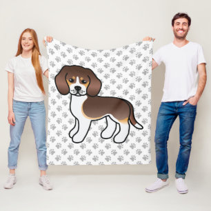 Manta Polar Perro de dibujos animados Beagle tricolor de choco