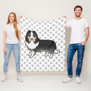 Manta Polar Perro de dibujos animados de oveja Shetland tricol