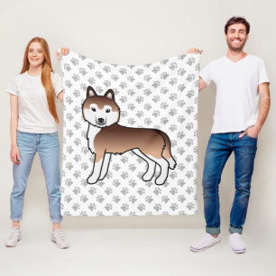 Manta Polar Perro De Dibujos Animados Husky Siberiano De Cobre