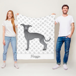 Manta Polar Perro de dibujos animados italiano galgo azul con 