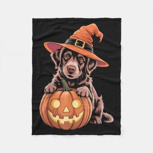 Manta Polar Perro de Halloween con disfraz divertido para aman (Anverso)