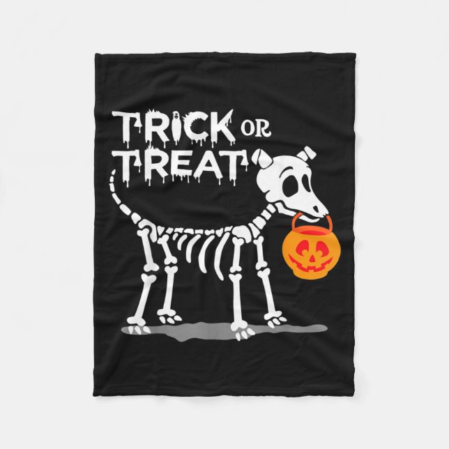 Manta Polar Perro de Halloween Truco o Truco (Anverso)