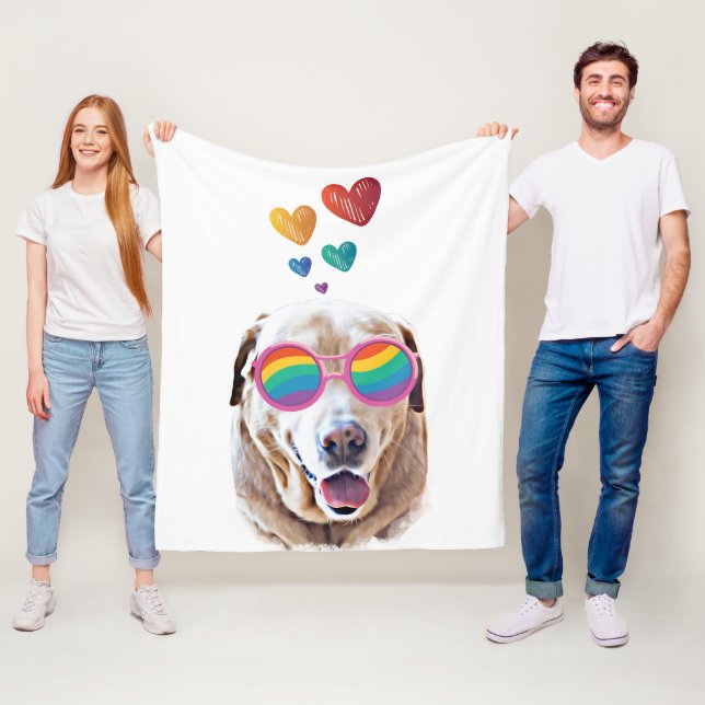 Manta Polar Perro de Labrador con El día de San Valentín del c (In situ)