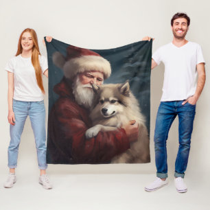 Manta Polar Perro de Laponia finlandés Santa Claus Navidad fes