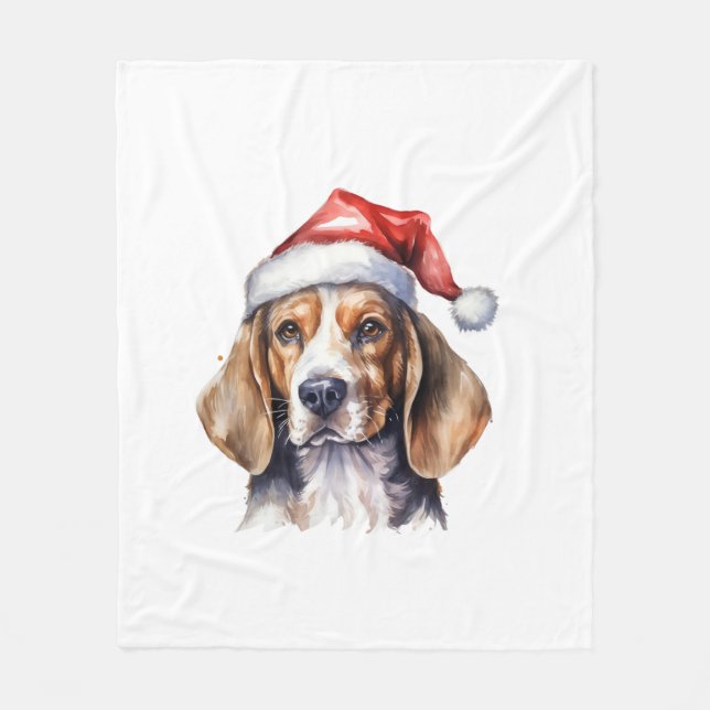 Manta Polar Perro de los Navidades Beagle (Anverso)