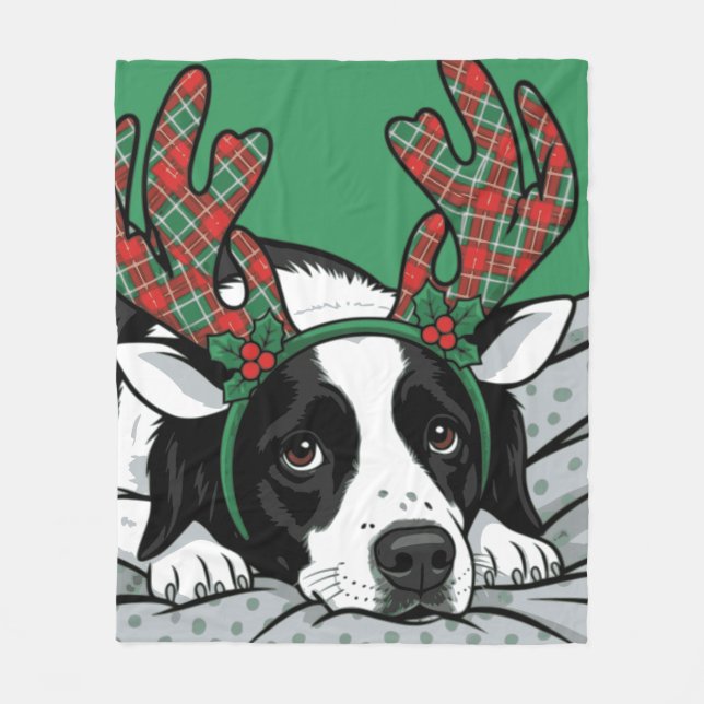 Manta Polar Perro de Navidad (Anverso)