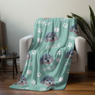 Manta Polar Perro de perro caniche, foto y nombre de Personali