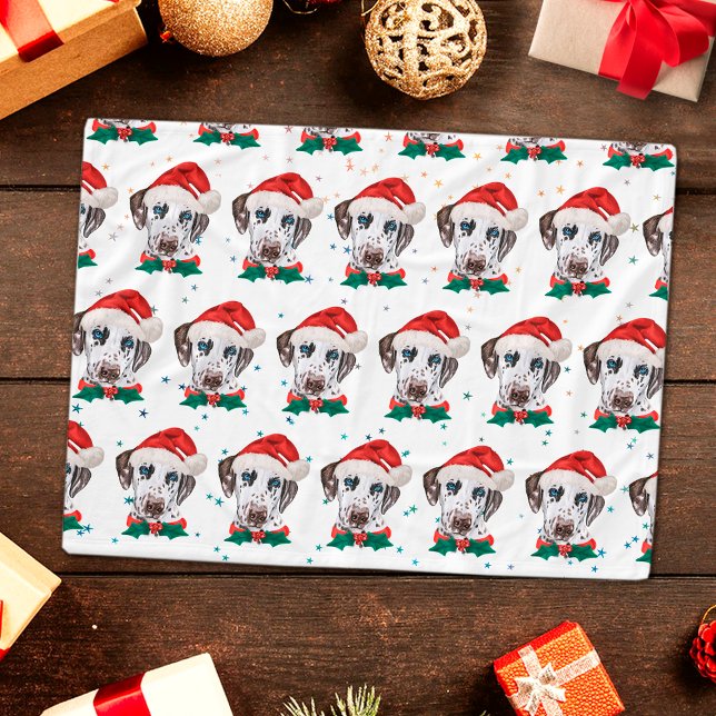 Manta Polar Perro de raza dálmata Navidad (Subido por el creador)