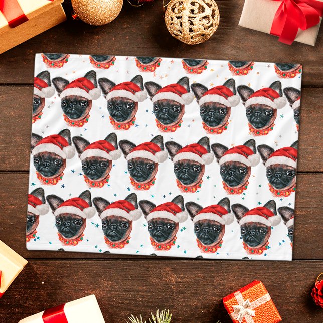 Manta Polar Perro de raza Griffon de Bruselas Navidad (Subido por el creador)