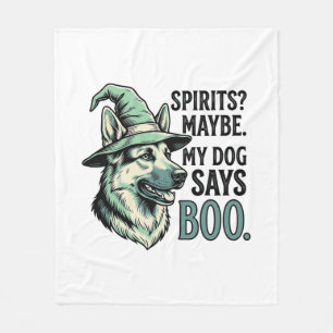 Manta Polar Perro de sombrero de bruja grabado vintage humor d