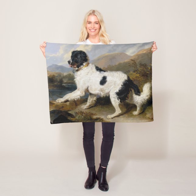 Manta Polar Perro de Terranova (animal blanco y negro) (In situ)