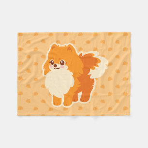 Manta Polar Perro del dibujo animado de Kawaii Pomeranian