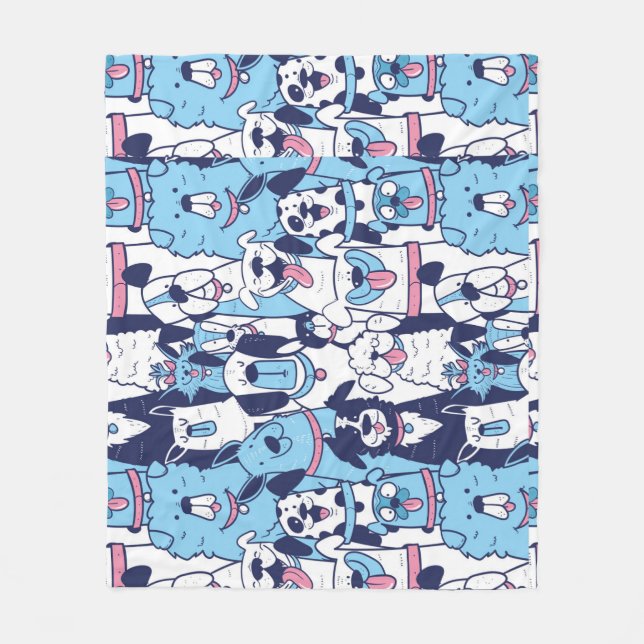 Manta Polar Perro divertido engendra un patrón de Personalizad (Anverso)