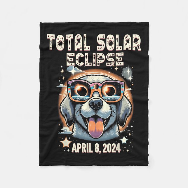 Manta Polar Perro Eclipse Total Solar Con Gles De Eclipse Sola (Anverso)