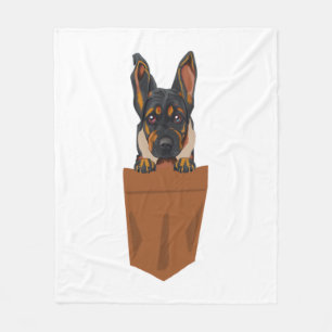 Manta Polar Perro en Pocket Curioso Cachorro para los amantes 