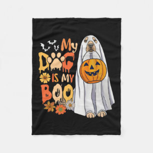 Manta Polar Perro es Boo Halloween Perro Cuto Con Calabaza Caí
