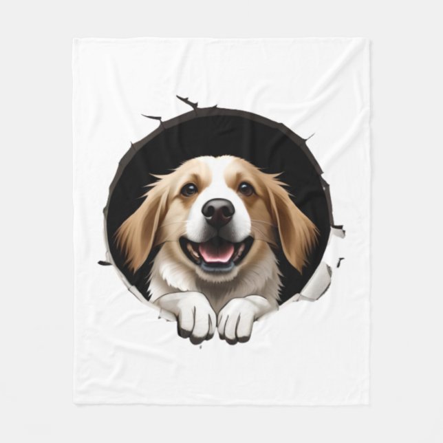 Manta Polar Perro feliz (Anverso)