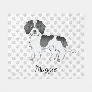 Manta Polar Perro Goldendoodle Mini de Color Parti Negro & Nom