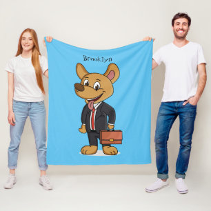 Manta Polar Perro gracioso usando traje de negocios personaliz