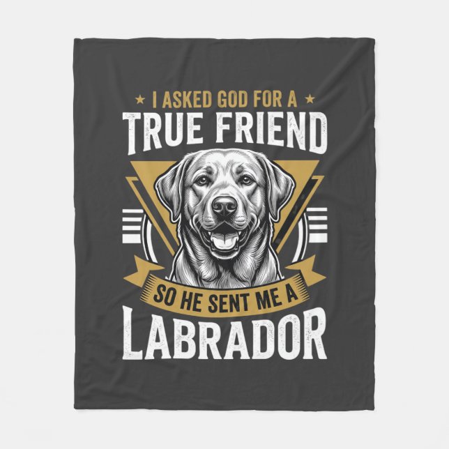 Manta Polar Perro Labrador amigo verdadero (Anverso)