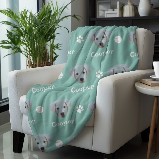Manta Polar Perro Labrador, nombre personalizado verde (Subido por el creador)