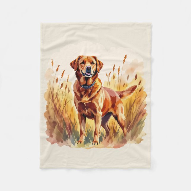 Manta Polar Perro Labrador Retriever Fox Rojo (Anverso)