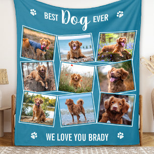 Manta Polar Perro Lover Collage de fotos Mascota personalizado