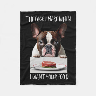 Manta Polar Perro Lover Diseño Cena de carne Bulldog francés