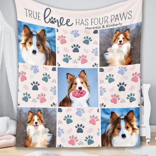 Manta Polar Perro Lover Personalizado 5 Fotografía Paw Pastel