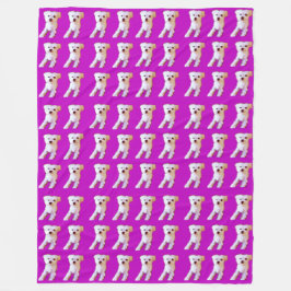 Manta Polar Perro maltés morado cúrcuma blanca 4Winston