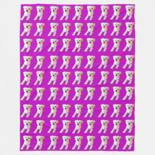 Manta Polar Perro maltés morado cúrcuma blanca 4Winston