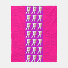 Manta Polar Perro maltés púrpura rosado 4Jojo