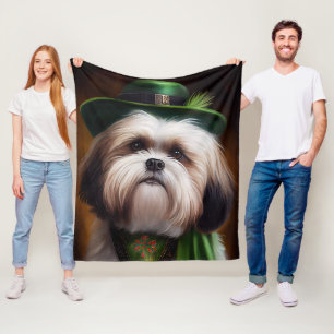 Manta Polar Perro "Malti Tzu" con vestido "Día de San Patricio