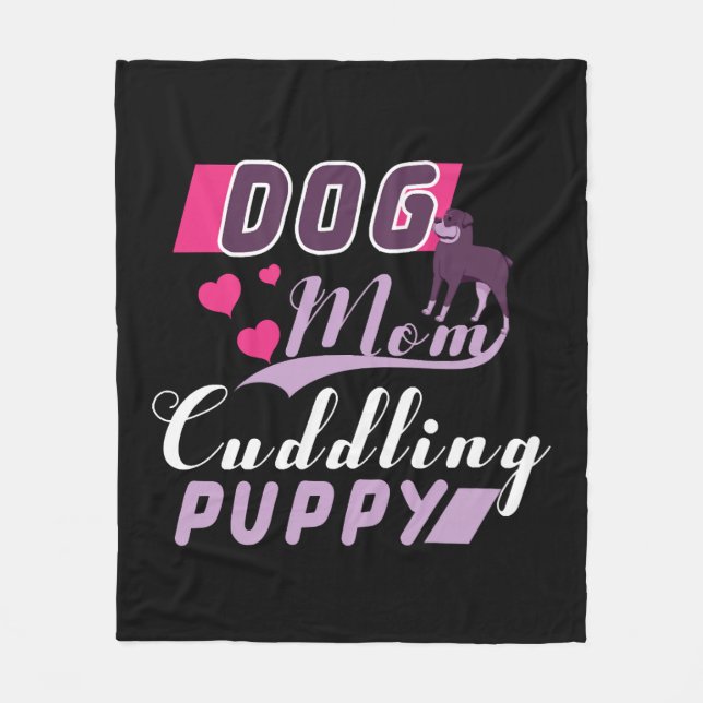 Manta Polar Perro Mamá Cachorro Cachorro (Anverso)