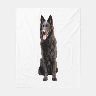 Manta Polar Perro negro pastor alemán