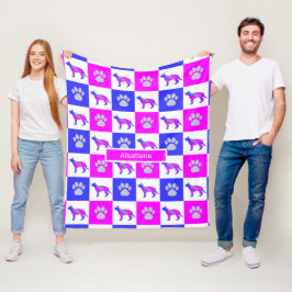 Manta Polar Perro pastor alemán e impresión paw rosado calient