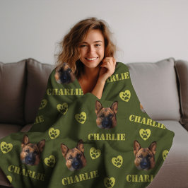 Manta Polar Perro pastor alemán, foto Personalizado y repetici