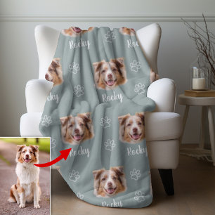 Manta Polar Perro pastor australiano, foto y nombre Personaliz
